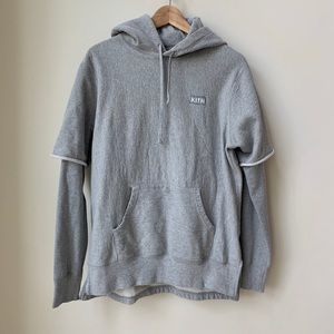 Kith Ronnie Fieg Double Layer Heather Grey Hoodie